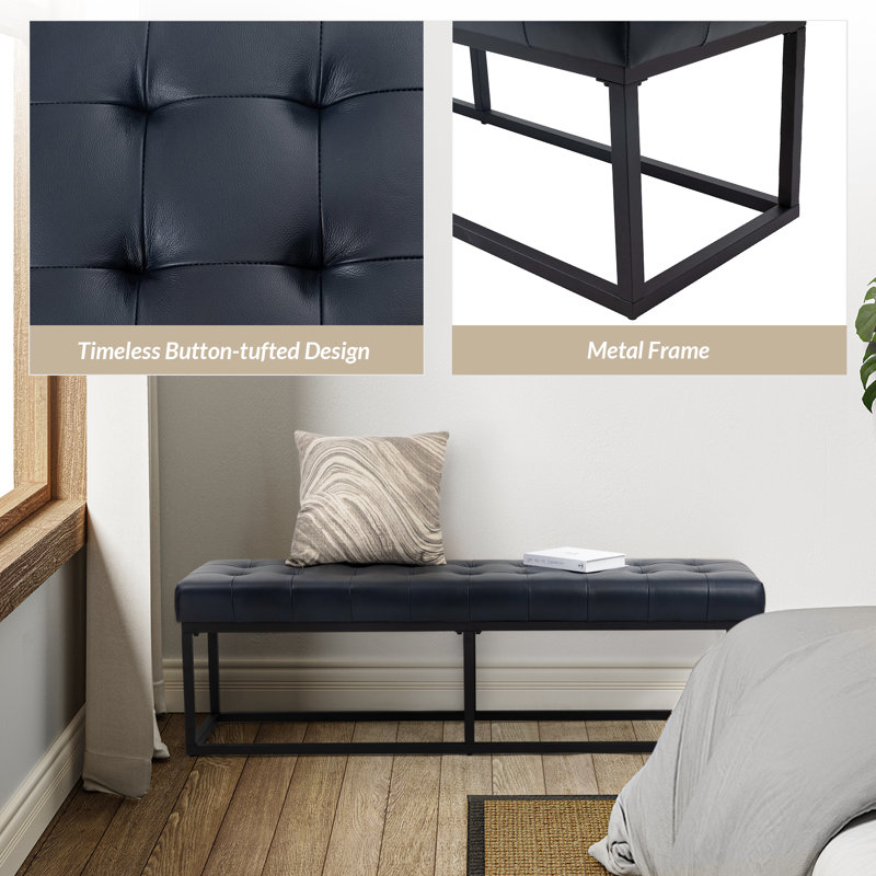 Trent Austin Design® Cassella 60'' W Genuine Leather Bench